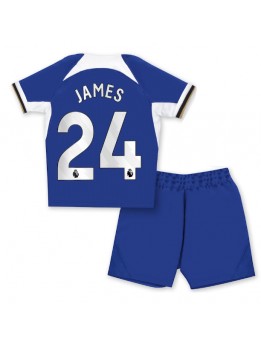 Billige Chelsea Reece James #24 Hjemmedraktsett Barn 2023-24 Kortermet (+ Korte bukser)